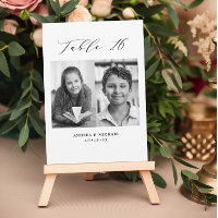 Minimalistische Hochzeitstabelle 16 Zahlen und Bil