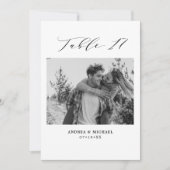 Minimalistische Hochzeitstabelle 17 Zahlen und Bil Ankündigung (Vorderseite)
