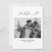 Minimalistische Hochzeitstabelle 17 Zahlen und Bil Ankündigung (Rückseite)