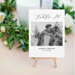 Minimalistische Hochzeitstabelle 17 Zahlen und Bil Ankündigung