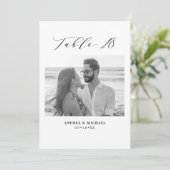 Minimalistische Hochzeitstabelle 18 Zahlen und Bil Ankündigung (Stehend Vorderseite)