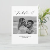 Minimalistische Hochzeitstabelle 2 Nummer und Bild Ankündigung (Stehend Vorderseite)