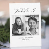 Minimalistische Hochzeitstabelle 5 Nummer & Bildka Ankündigung