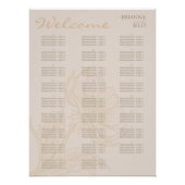 Minimalistische Hochzeitstabelle für Erdbeben Poster (Vorderseite)