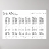 Minimalistische Hochzeitstabelle für Kalligrafie Poster (Vorne)