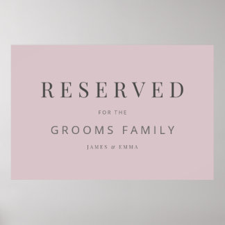 Minimalistische Hochzeitstafel Dusky Rose Poster