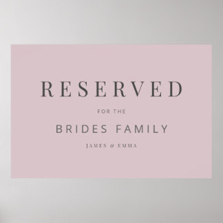 Minimalistische Hochzeitstafel Dusky Rose Poster