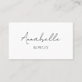 Minimalistische Hochzeitstichtabelle Schwarz-weiße Platzkarte (Vorderseite)