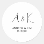 Minimalistische Hochzeitstiefelder Sonderzeichen Runder Aufkleber (Vorderseite)