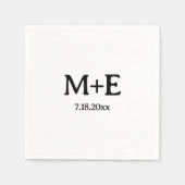 Minimalistische Hochzeitstipps und Datum Serviette (Vorderseite)