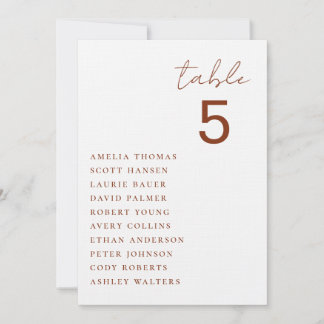 Minimalistische Hochzeitstisch-Sitzkarte Einladung