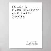 Minimalistische Hochzeitstorte Bar S'mores Zeichen Poster (Vorne)
