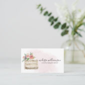Minimalistische Hochzeitstorte mit QR-Code  Visitenkarte (Stehend Vorderseite)