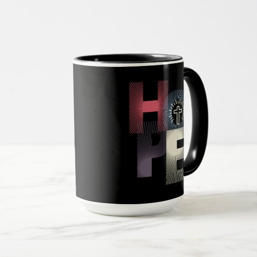 Minimalistische Hoffnung Tasse (VorderseiteRechts)