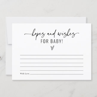Minimalistische Hoffnungen und Wünsche für Baby Sh Einladung
