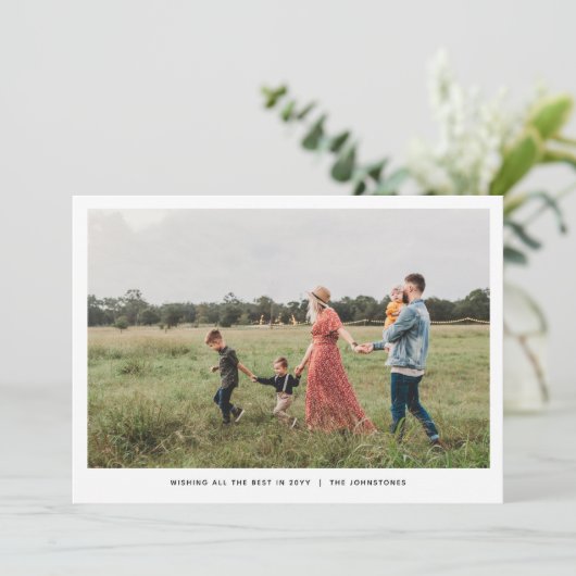 Minimalistische Holiday Foto Cards (Stehend Vorderseite)