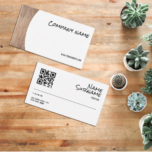Minimalistische Holz-Fotografie QR Visitenkarte