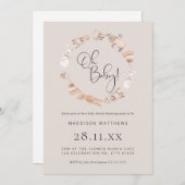 Minimalistische Holzspielzeug Neutral Baby Dusche  Einladung (Vorne/Hinten)