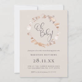 Minimalistische Holzspielzeug Neutral Baby Dusche  Einladung