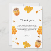 Minimalistische Honigbiene Frame Baby Dusche Dankeskarte (Vorderseite)