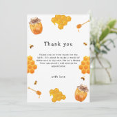 Minimalistische Honigbiene Frame Baby Dusche Dankeskarte (Stehend Vorderseite)