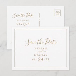 Minimalistische Horizontal-Save the Date-Postkarte Einladungspostkarte