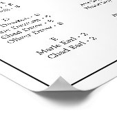 Minimalistische horizontale Alphabetisierungstabel Poster (Ecke)