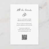 Minimalistische Horseshoe Wedding Guest Details QR Begleitkarte (Vorderseite)