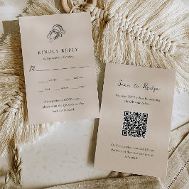 Minimalistische Hufeisenhochzeit | QR-Code für die RSVP Karte