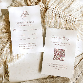 Minimalistische Hufeisenhochzeit | QR-Code für die RSVP Karte