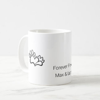 Minimalistische Hund Katze Pfote Herz Benutzername Kaffeetasse