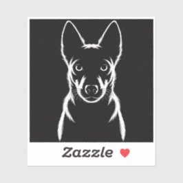 Minimalistische Hunde-Silhouette auf schwarz Aufkleber