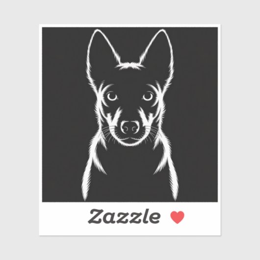 Minimalistische Hunde-Silhouette auf schwarz Aufkleber (Blatt)