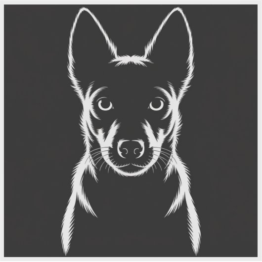 Minimalistische Hunde-Silhouette auf schwarz Aufkleber (Vorderseite)