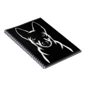 Minimalistische Hunde-Silhouette auf schwarz Notizblock (Rechte Seite)