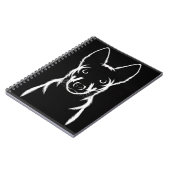 Minimalistische Hunde-Silhouette auf schwarz Notizblock (Linke Seite)