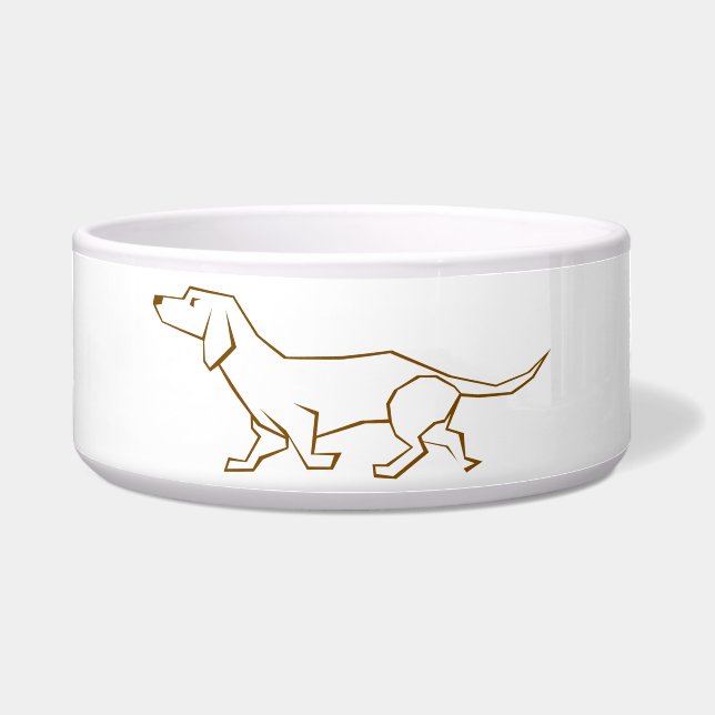 Minimalistische Hunde Silhouette Haustier - Schale Napf (Vorderseite)