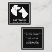 Minimalistische Hunde - Silhouetten auf Schwarz -  Quadratische Visitenkarte (Vorne/Hinten)