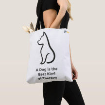 Minimalistische Hundelinienkunst-Tasche - Süßes in