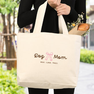 Minimalistische Hundemutter Personalisiert Jumbo Stoffbeutel