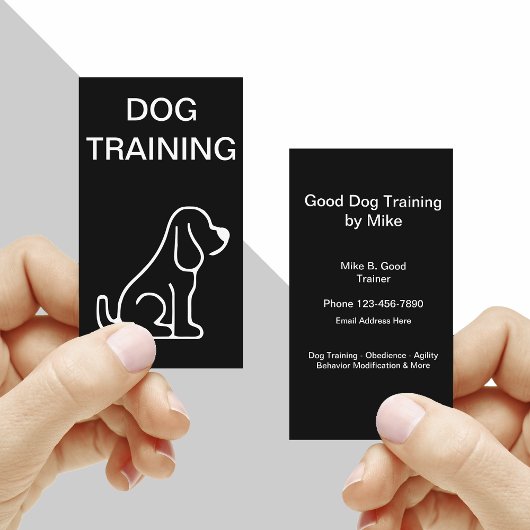 Minimalistische Hundeschulung Visitenkarte