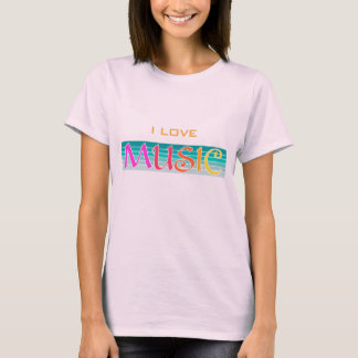 Minimalistische I-Liebe-Musik T-Shirt