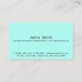 Minimalistische Ice-Blue-Fotografie-Visitenkarte Visitenkarte (Rückseite)