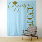 Minimalistische Ice Blue & Gold Glückwunsch Gradua Wandteppich (Beispiel)