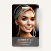 Minimalistische ID-Karte für Mitarbeiter, Foto QR Ausweis (Vorderseite)