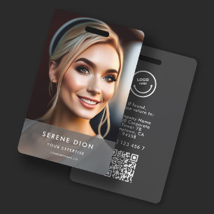 Minimalistische ID-Karte für Mitarbeiter, Foto QR Ausweis