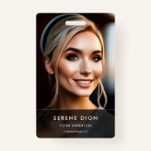 Minimalistische ID-Karte für Mitarbeiter, Foto QR Ausweis (Vorderseite)