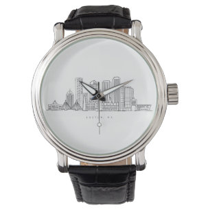 Minimalistische Illustration der Skyline von Bosto Armbanduhr