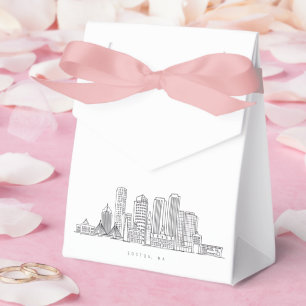 Minimalistische Illustration der Skyline von Bosto Geschenkschachtel