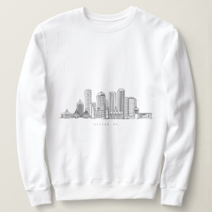 Minimalistische Illustration der Skyline von Bosto Sweatshirt